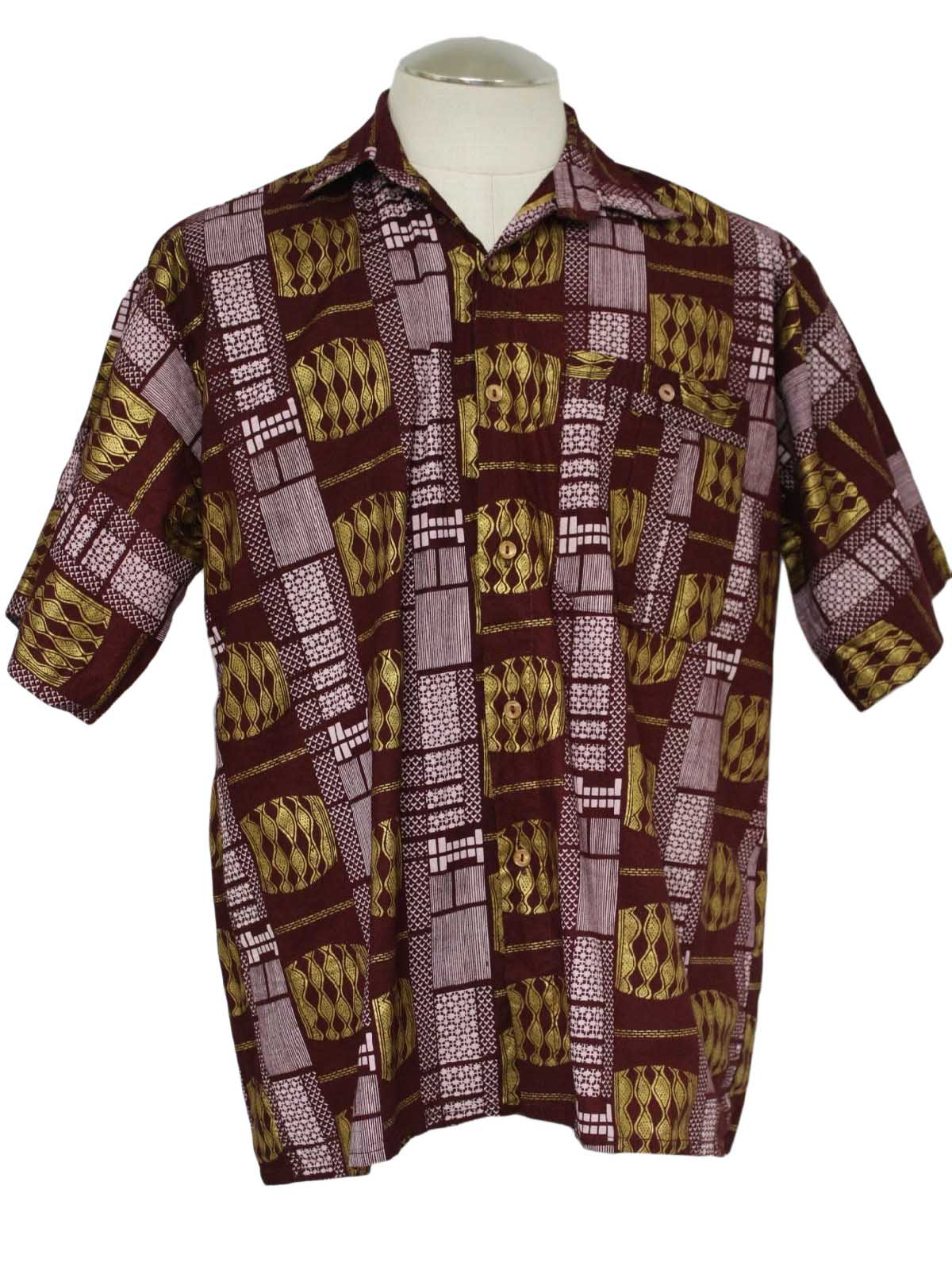 No Label S Vintage Hippie Shirt S No Label Mens Wine With