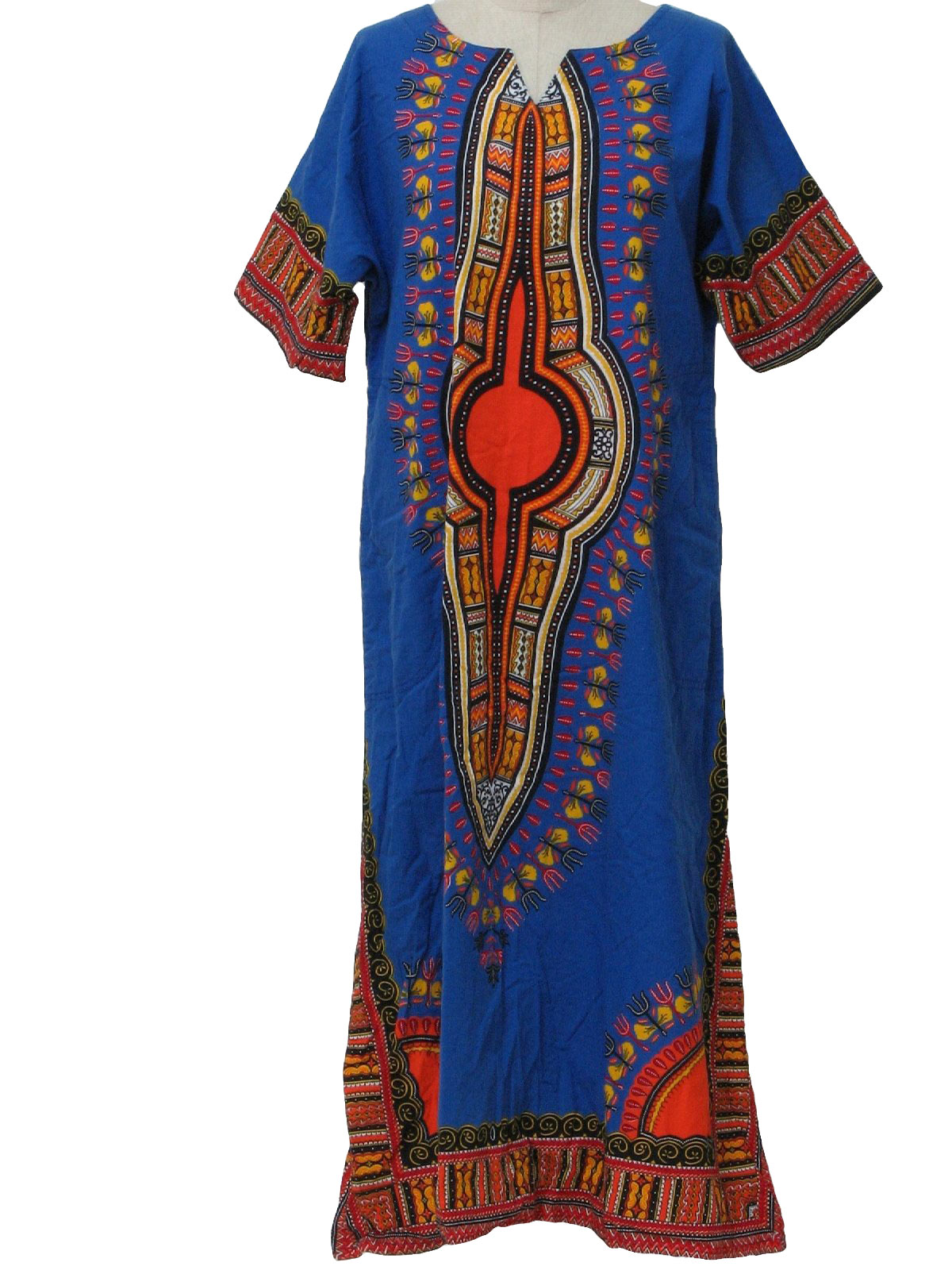 Jaime Ca 1970s Vintage Hippie Dress 70s Style Made In 90s Jaime Ca Womens Blue Red White 