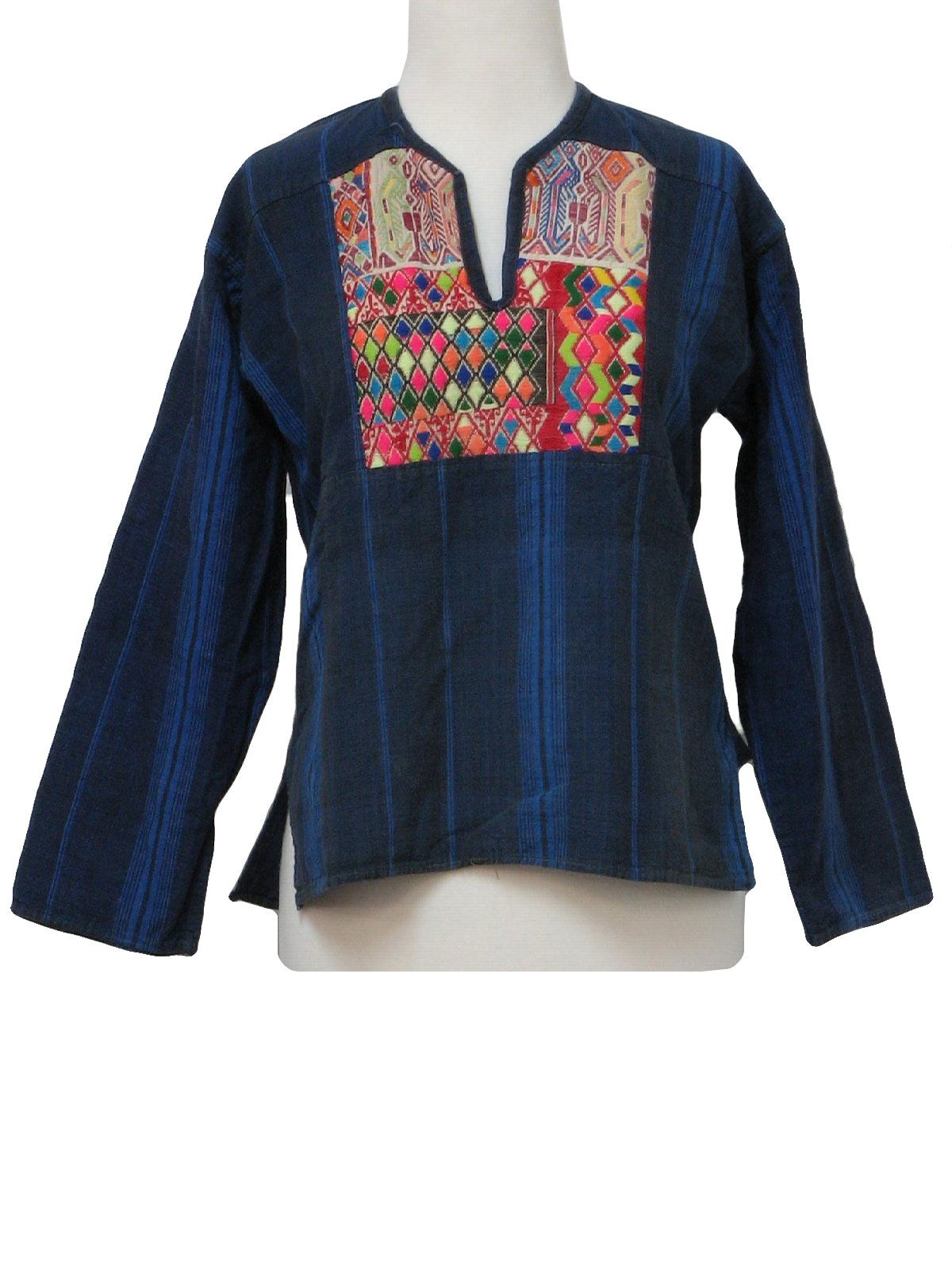 Retro S Hippie Shirt S No Label Womens Navy Blue And Medium