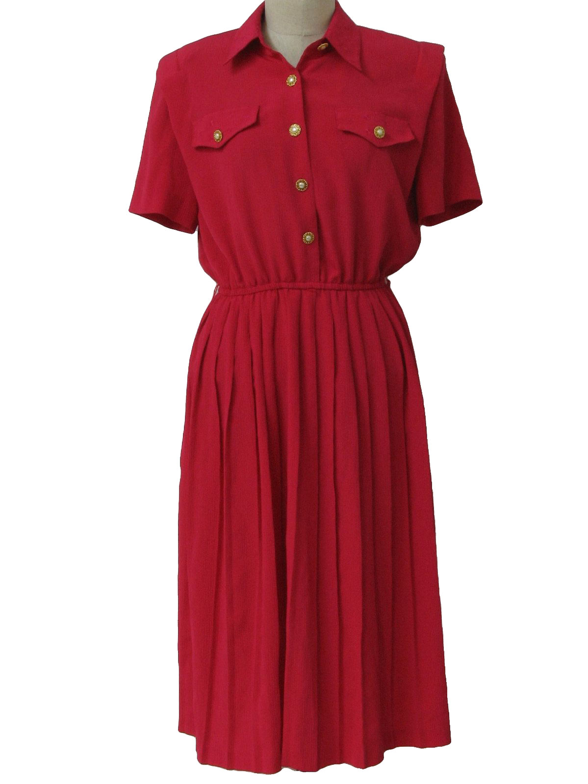 Eighties Leslie Fay Dress S Leslie Fay Womens Raspberry Red