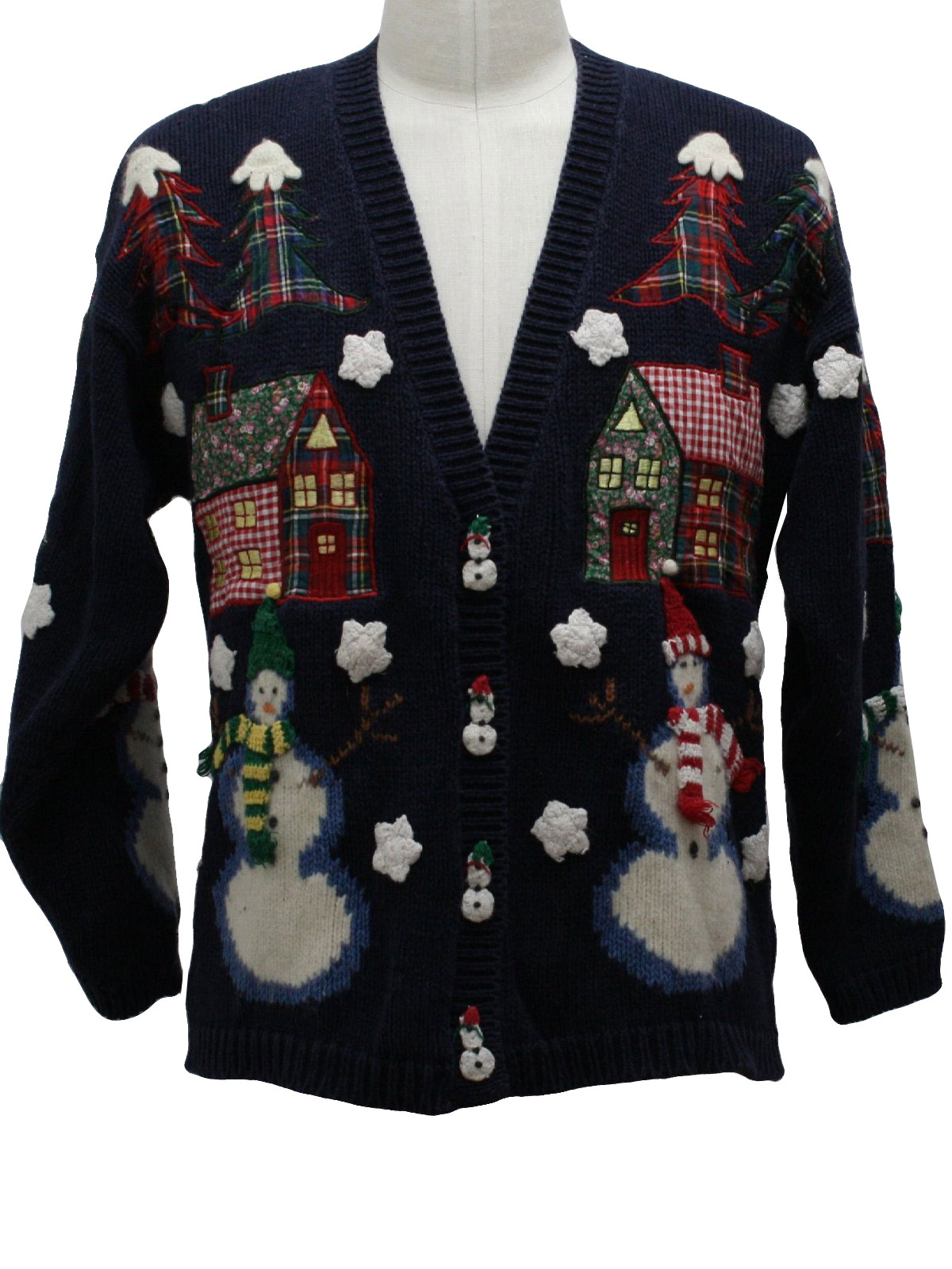 Ugly Christmas Cardigan Sweater: -PBJ Sport- Unisex midnight blue