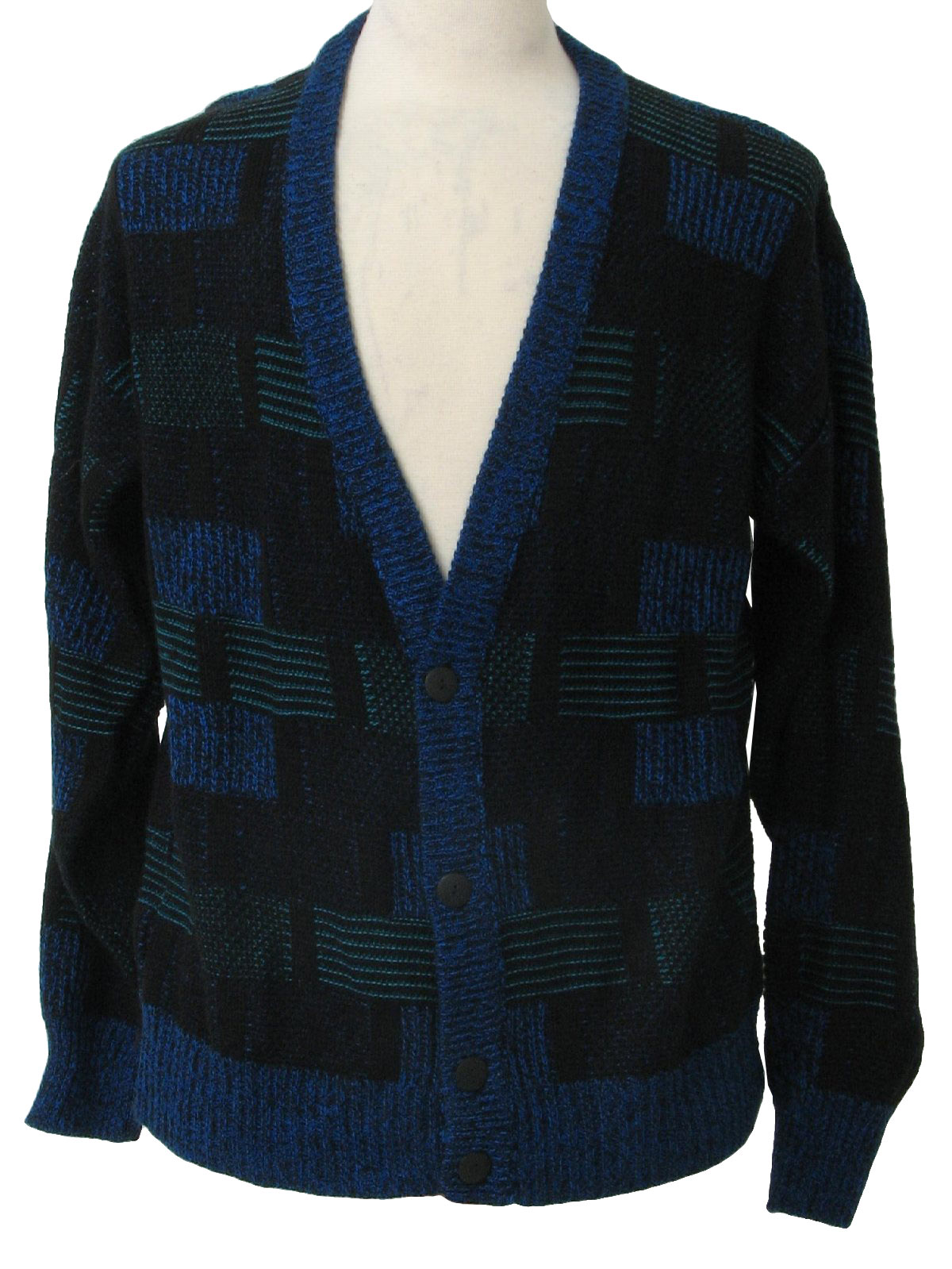 Retro 1990's Caridgan Sweater (Willow Bay) : 90s -Willow Bay- Mens
