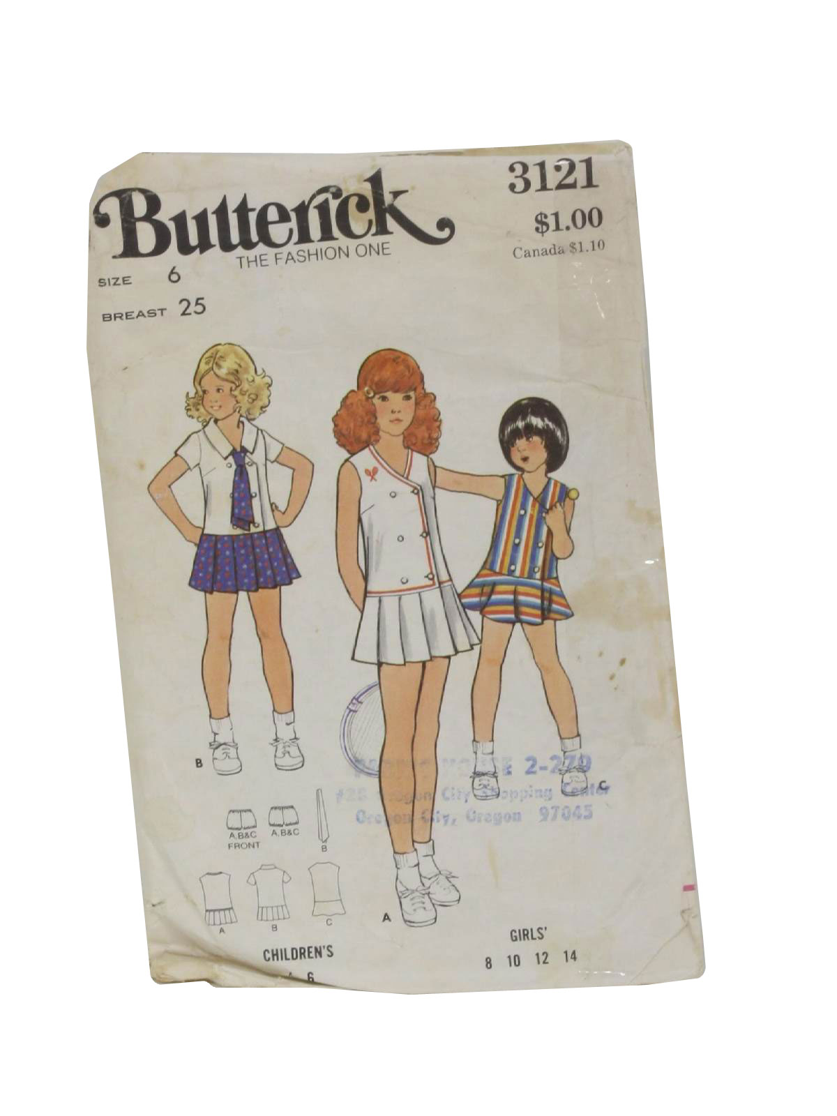 Butterick 3121 Seventies Vintage Sewing Pattern 70s Butterick 3121