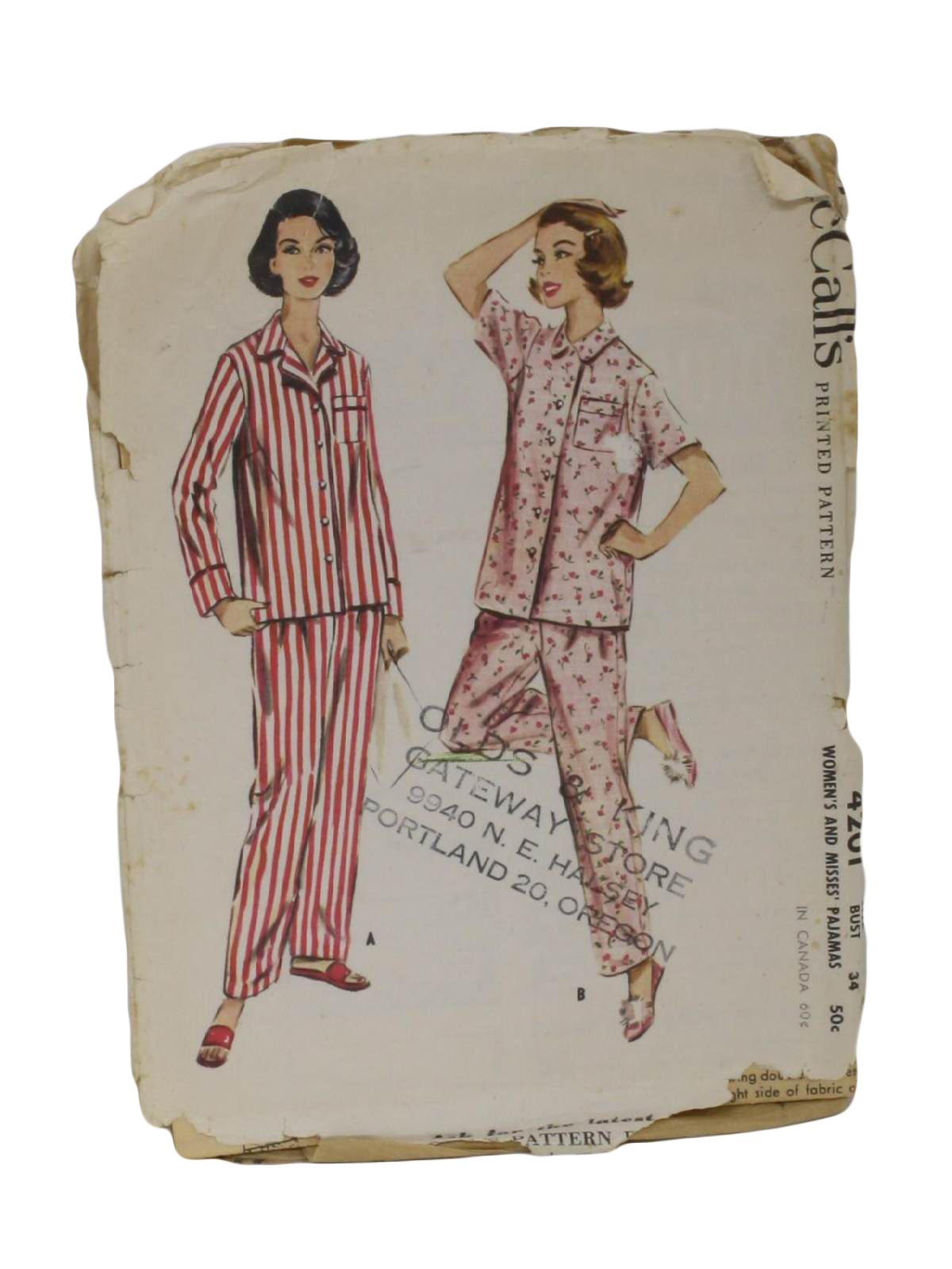 Vintage McCalls Pattern No 4201 1950s Sewing Pattern 50s McCalls