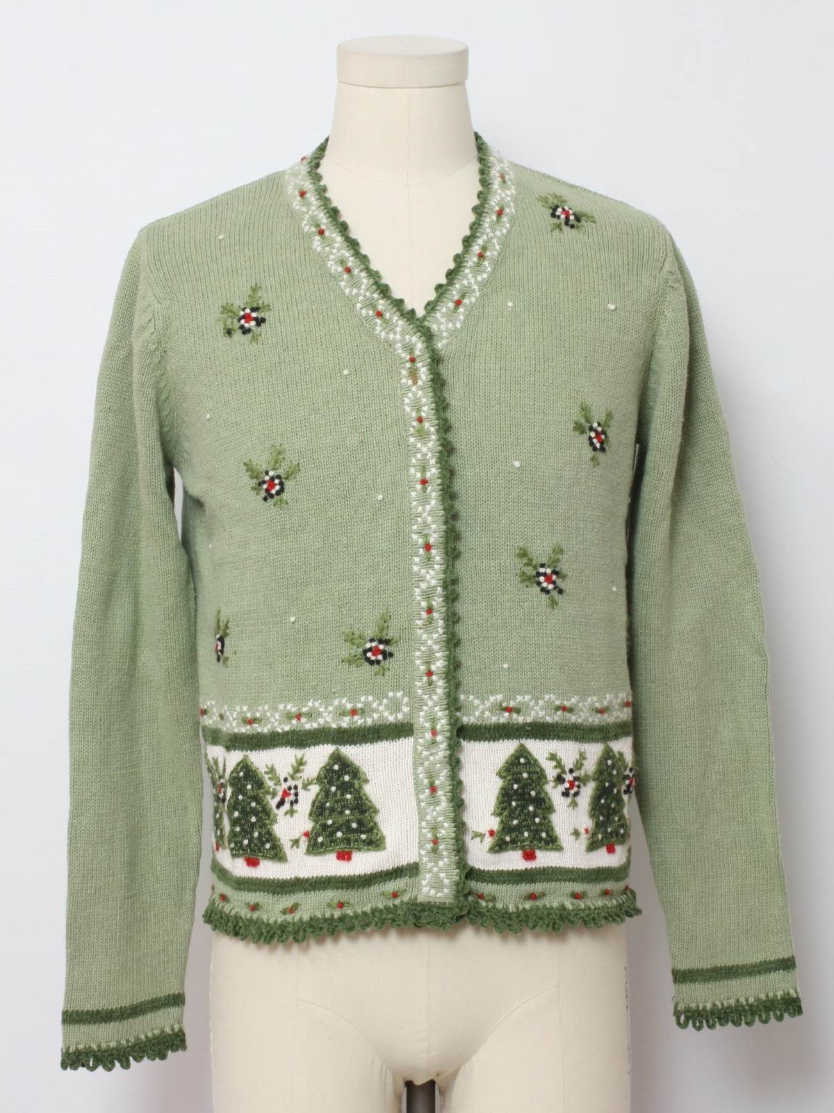 Womens Ugly Christmas Cardigan Sweater All Points by Reference Point