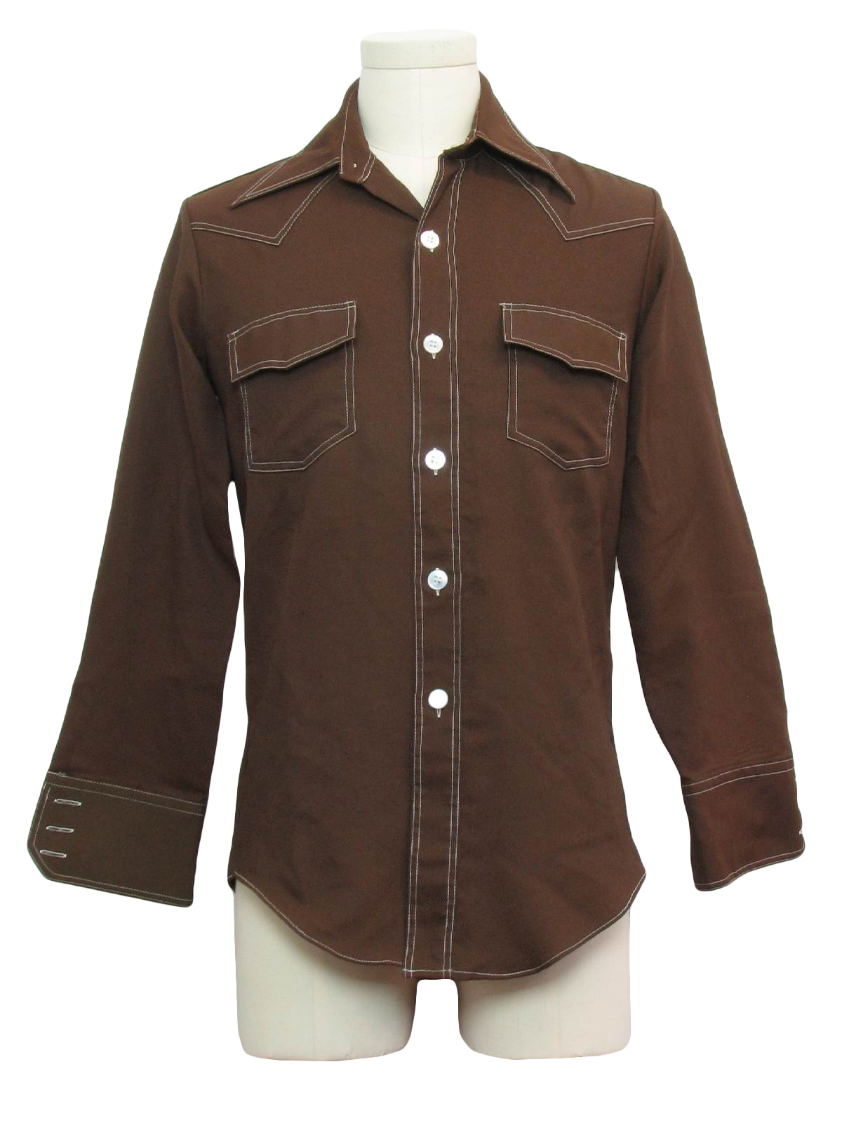 mens brown western shirt