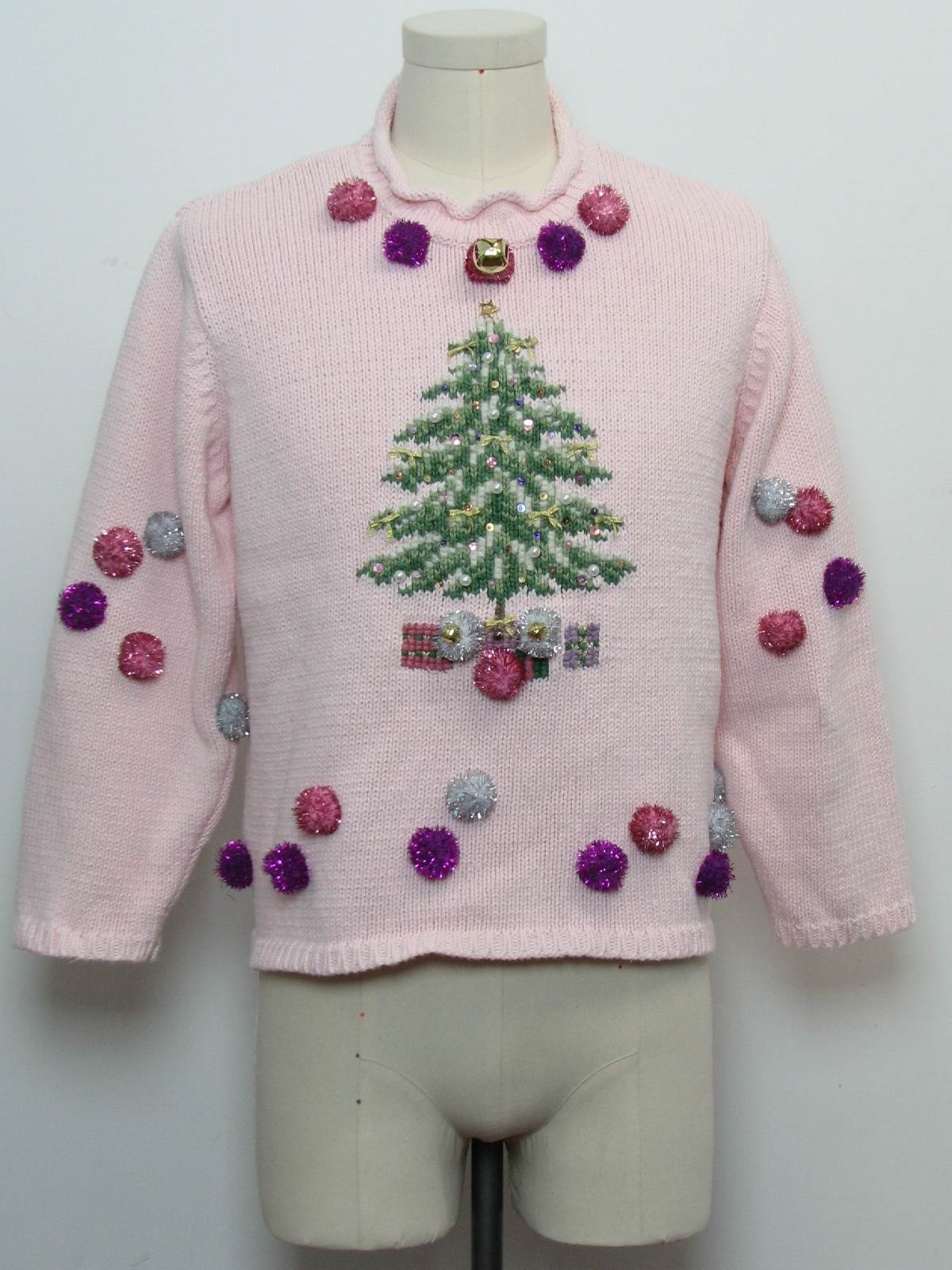 Womens Hand Embellished Ugly Christmas Sweater Marisa Christina