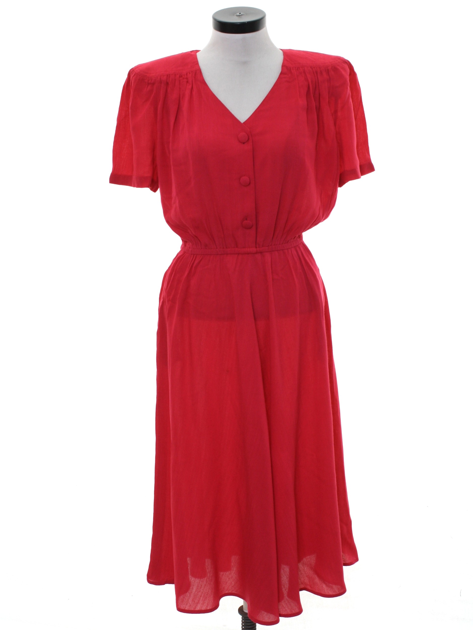 S Vintage Leslie Fay Dress S Leslie Fay Womens Raspberry Red