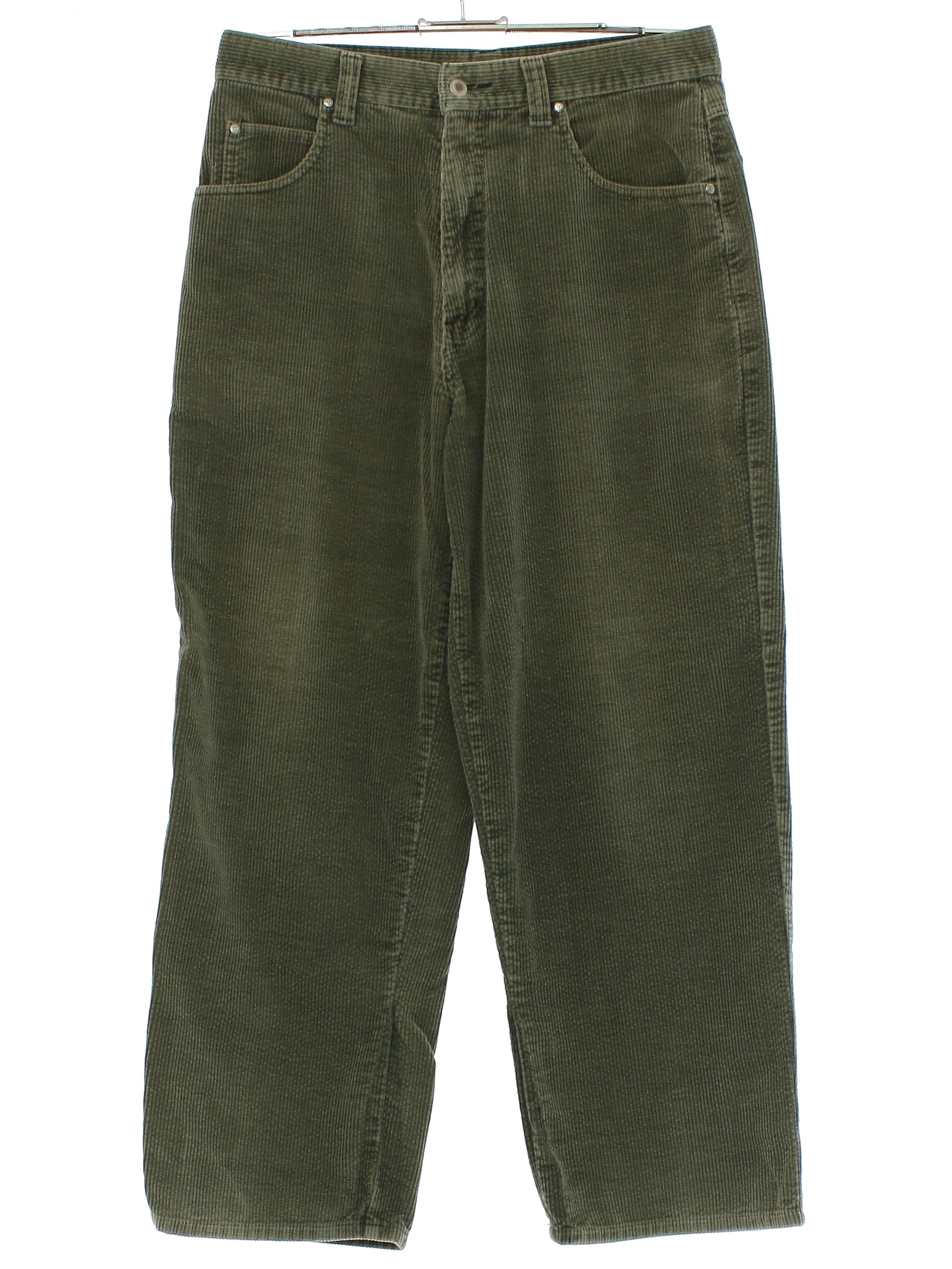 Care Label Nineties Vintage Pants 90s Care Label Mens Dusty Olive