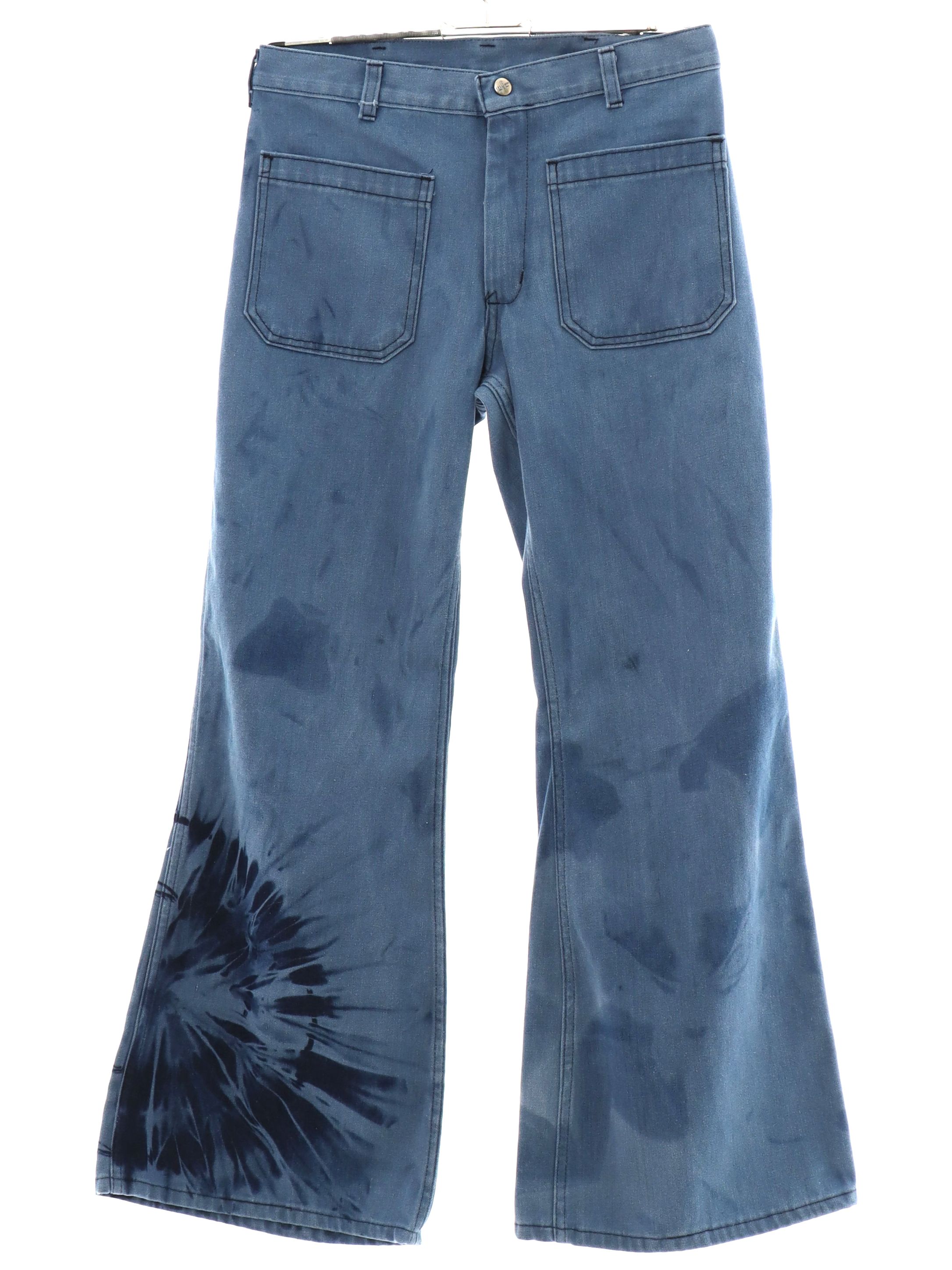 S Vintage Bellbottom Pants S Style Seafarer Unisex Dusty Blue