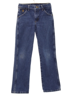1990's Unisex Girls or Boys Western Style Straight Leg Denim Jeans Pants