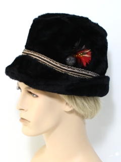 1960's Mens Accessories - Fake Fur Fedora Hat
