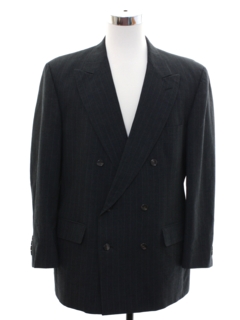 1980's Mens Double Breasted Tuxedo Blazer Jacket