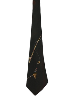1940's Mens Hand Painted Wide Swing Necktie