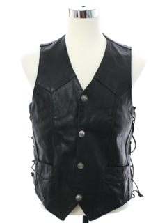1990's Mens Leather Motorcycle Vest