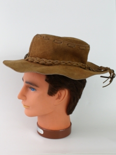 1960's Mens Accessories - Suede Leather Hippie Hat
