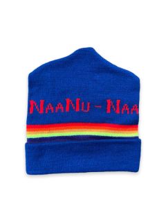 1980's Unisex Accessories - Naanu Naanu Possibly Mork and Mindy Intarsia Knit Ski Beanie Hat