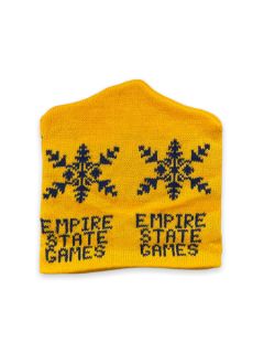 1980's Unisex Accessories - Empire State Games Intarsia Knit Ski Beanie Hat