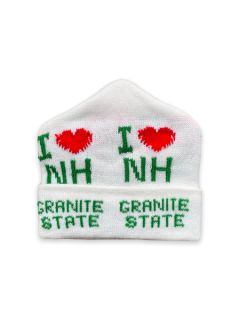 1980's Unisex Accessories - I Heart New Hampshire Intarsia Knit Ski Beanie Hat