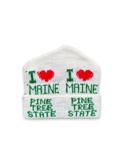 1980's Unisex Accessories - I Heart Maine Intarsia Knit Ski Beanie Hat
