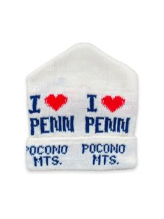 1980's Unisex Accessories - I Heart Pennsylvania Poconos Intarsia Knit Ski Beanie Hat