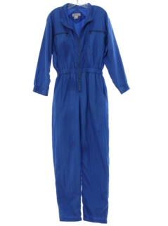1980's Womens Totally 80s Style Nylon Jumpsuit
