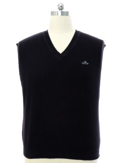 1990's Mens Black Sweater Vest