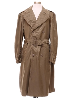 1940's Mens WWII US Army Nylon Raincoat Trenchcoat Jacket
