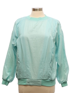 1980's Womens Nylon WIndbreaker Style Sweatshirt