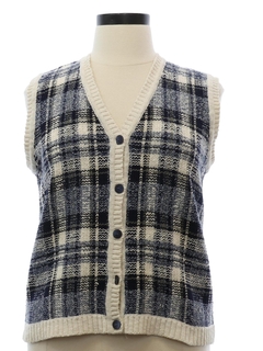 1990's Womens Plaid Sweater Vest