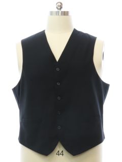 1980's Mens Black Suit Vest