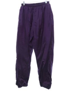 1990's Womens Dark Plum Purple Crisp Nylon Track Pants