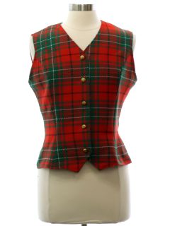 1960's Womens Marty Gutmacher  Plaid Vest