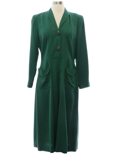 1940's Womens Kay Dunhill Garbardine Fab Forties Dress