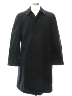 1960's Mens London Fog Dark Green Mod Overcoat Trenchcoat Jacket