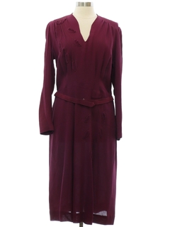 1940's Womens Fab Forties Rayon Crepe Dress
