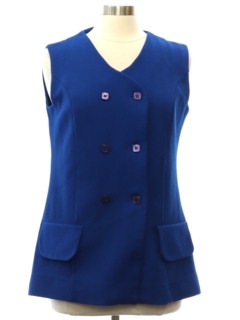 1960's Womens Mod Knit Vest Style Shirt Jacket