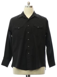 1990's Mens Black Wrangler Western Shirt