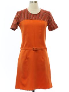 1970's Womens Sir Julian Mod Knit Mini Dress
