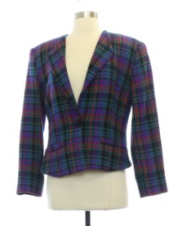 1980's Womens Totally 80s Wool Blend Blazer Jacket