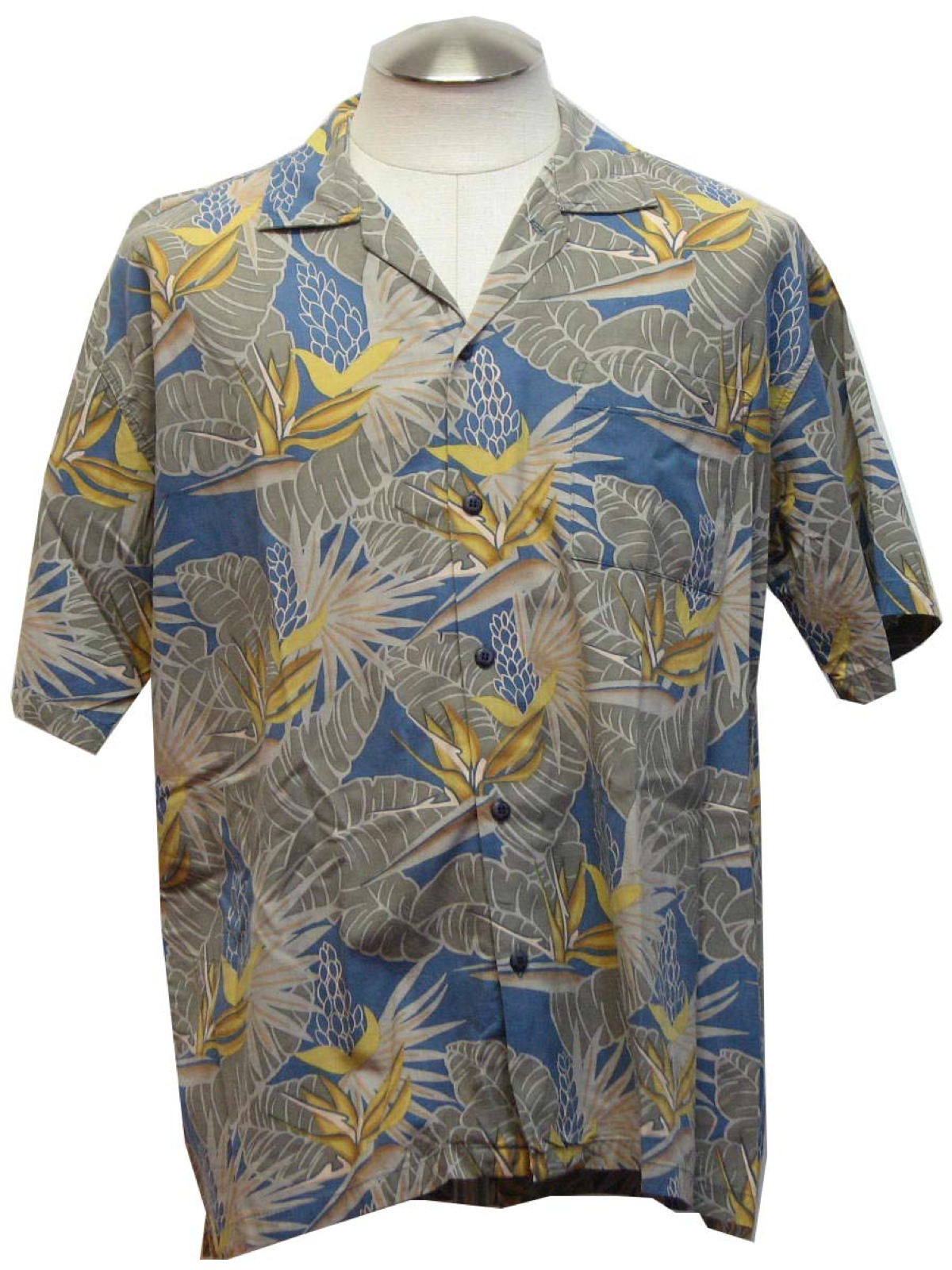 Retro Nineties Hawaiian Shirt: 90s -Newport Blue- Mens gray, light gray ...