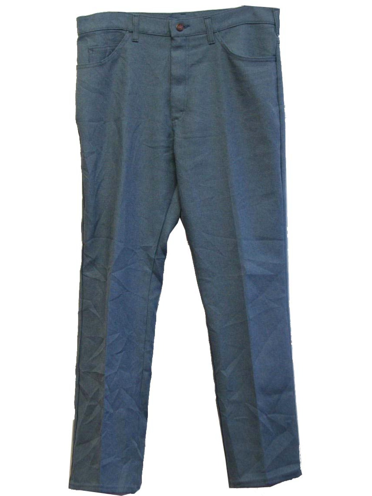 1970's Vintage Lee Pants: 70s -Lee- Mens light heather blue polyester ...