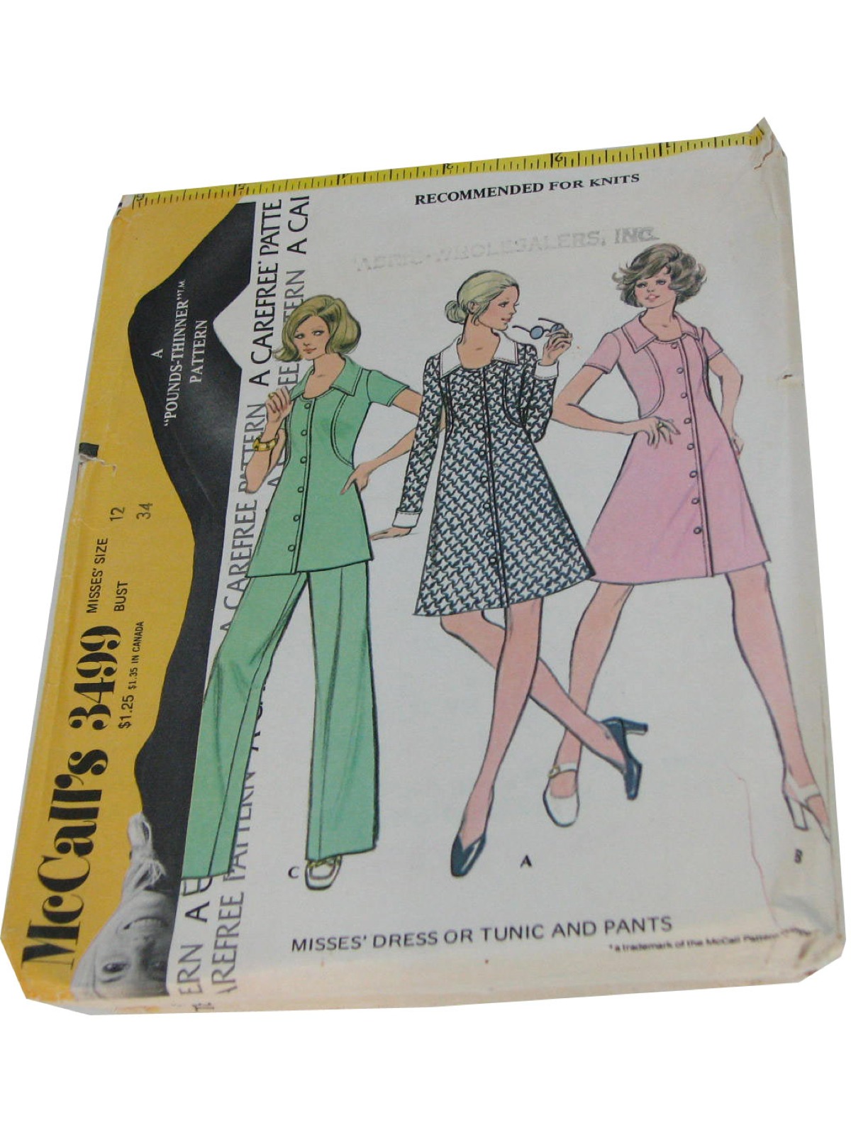 1970's Sewing Pattern (McCalls Pattern No. 3499): 70s -McCalls Pattern ...
