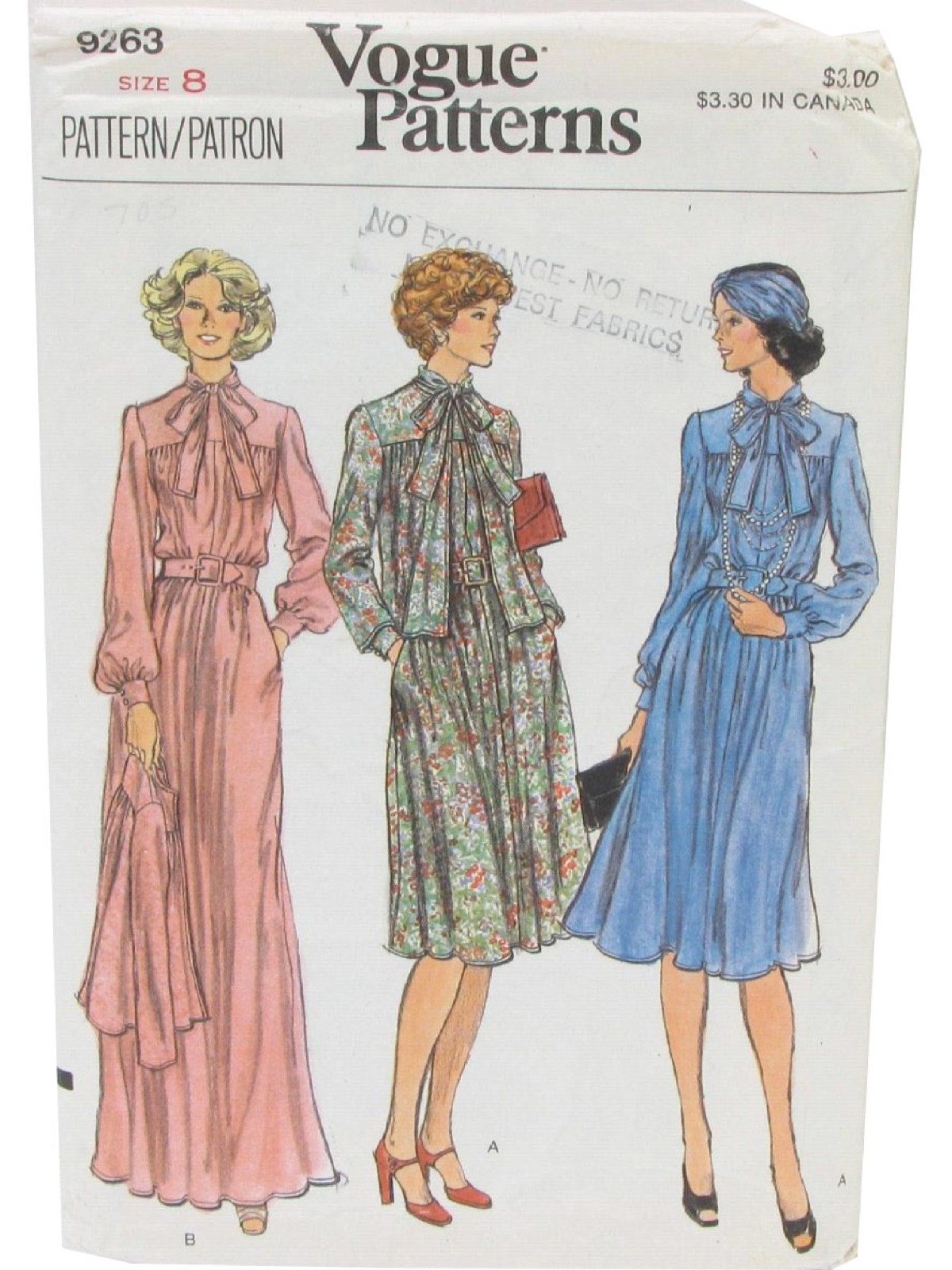 Vintage Vogue 9263 Seventies Sewing Pattern 70s Vogue 9263 Womens Sewing Pattern For Misses 6459