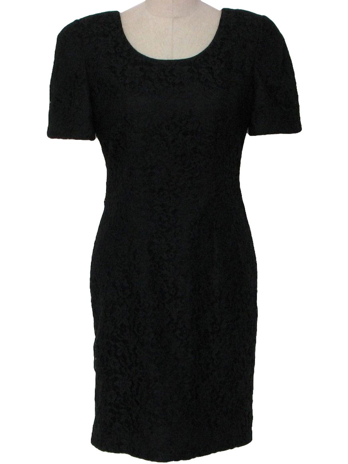 Retro Eighties Cocktail Dress: 80s -D.J.S. Ltd.- Womens black polyester ...