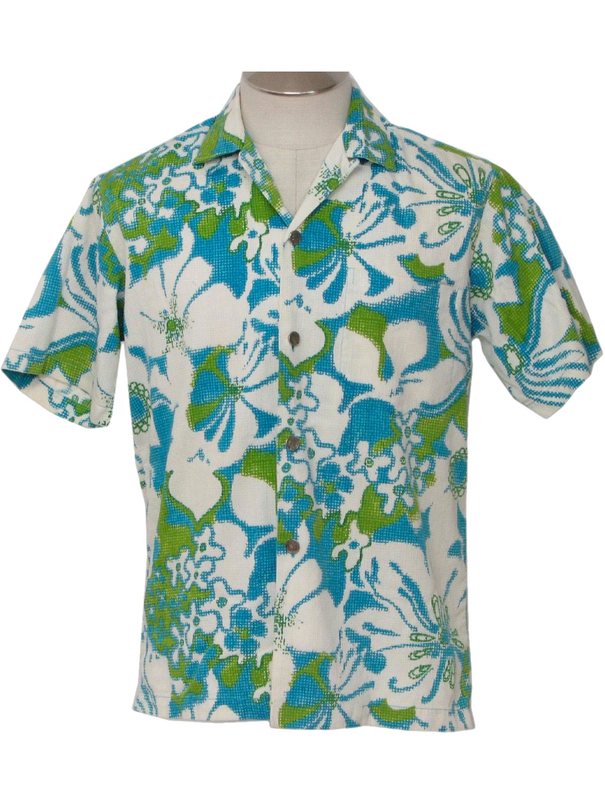Andrade 60's Vintage Hawaiian Shirt: 60s -Andrade- Mens white, pool ...