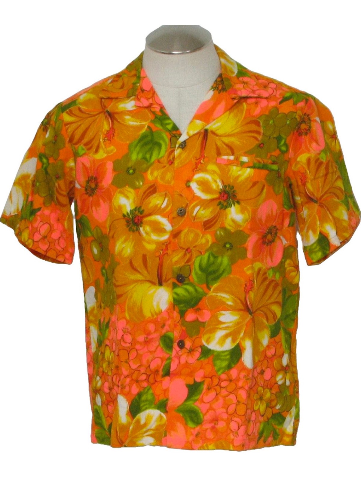 Retro 1960's Hawaiian Shirt (Hawaii Nei) : 60s -Hawaii Nei- Mens neon ...