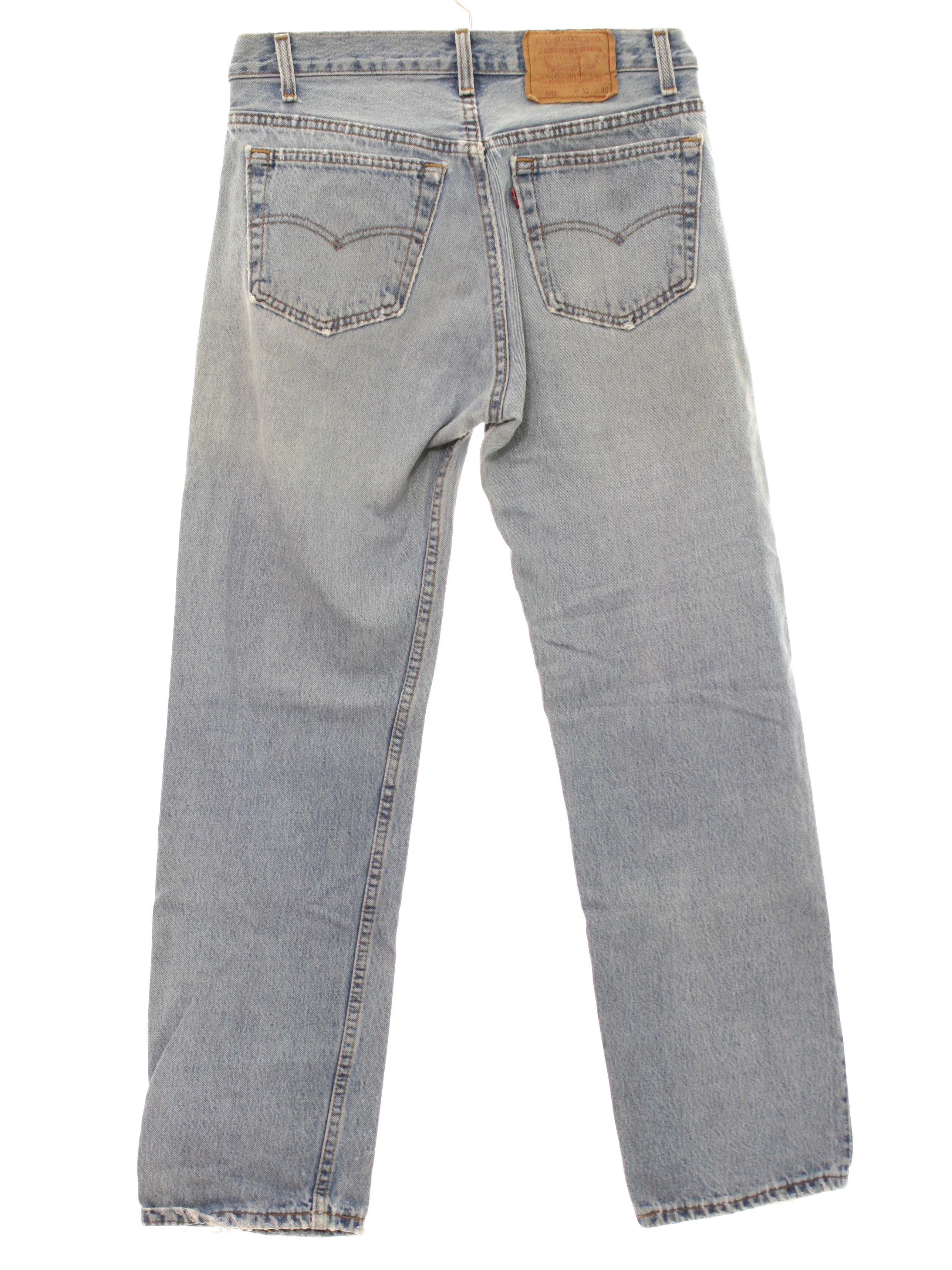 Retro 1980s Pants: 80s -Levis 501- Mens faded cotton denim straight leg ...