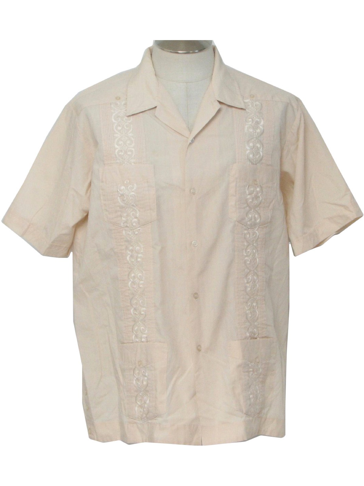 Retro 1980's Guayabera Shirt (Guayabera) : 80s -Guayabera- Mens light ...