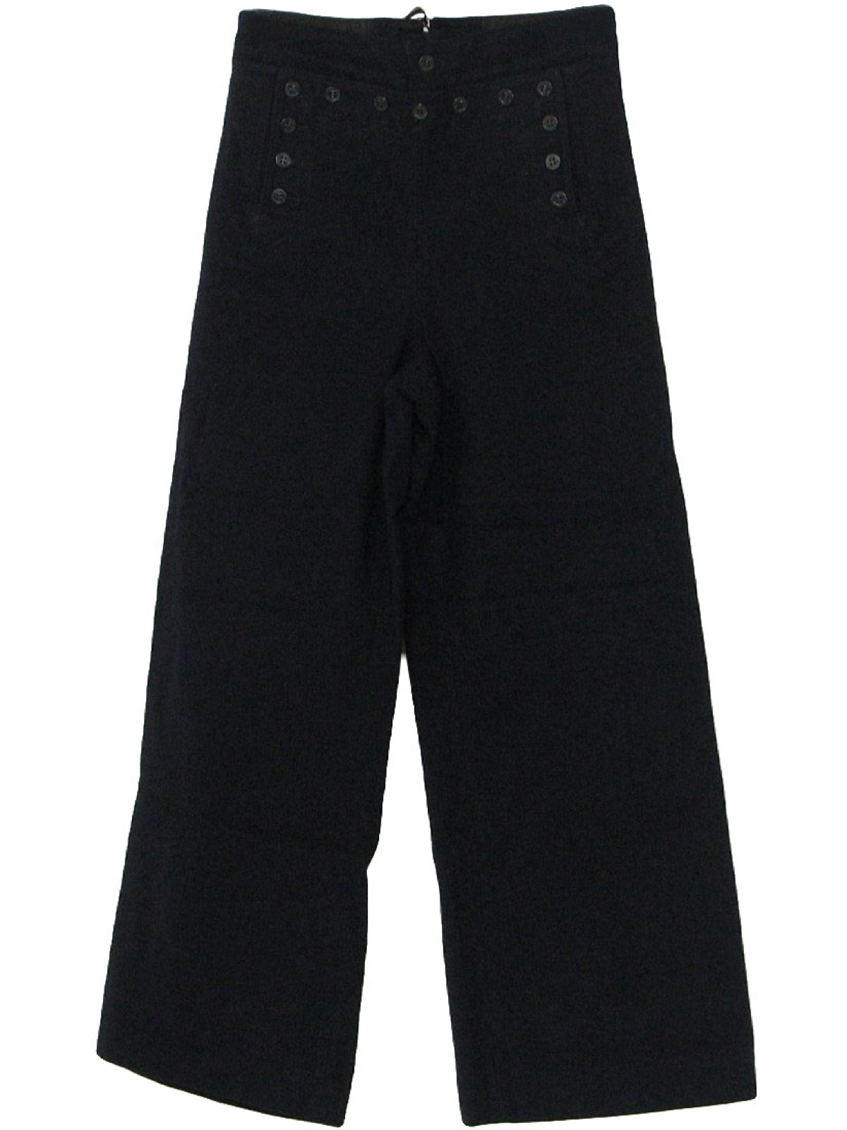 Vintage 1960's Bellbottom Pants: 60s -Navy Issue- Mens midnight blue ...